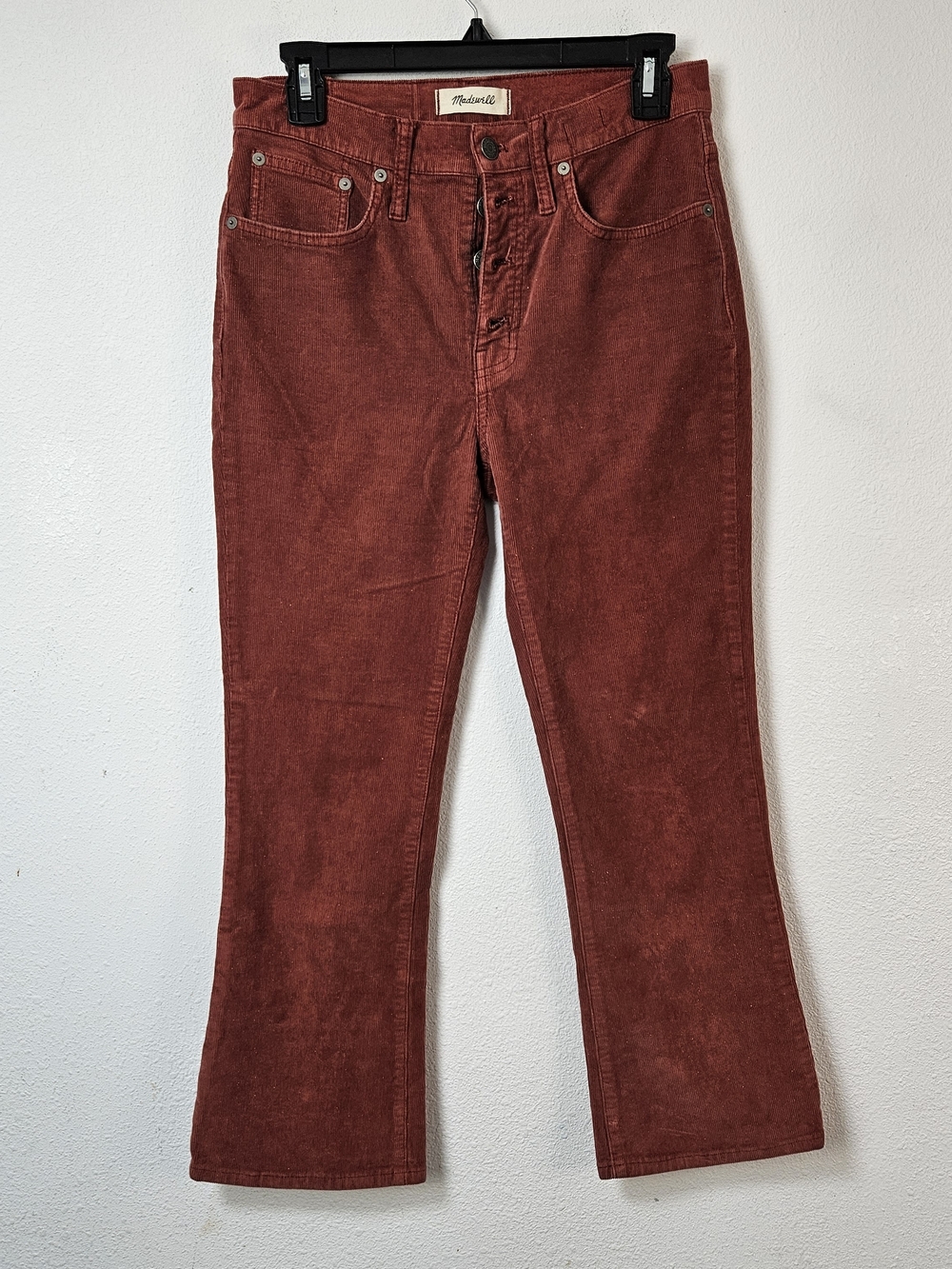 Madewell Cali Demi-boot Women's Rust Corduroy Jeans Size 28